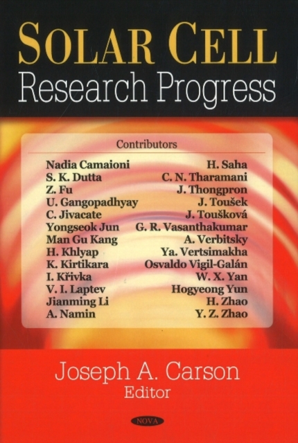 Solar Cell Research Progress, Hardback Book