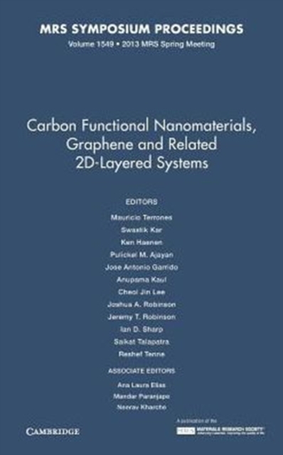 Carbon Functional Nanomaterials, Graphene and Related 2D-Layered Systems: Volume 1549, Hardback Book