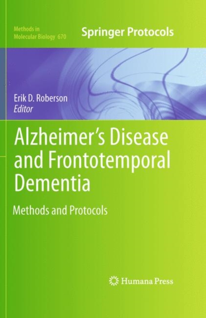 Alzheimer's Disease and Frontotemporal Dementia : Methods and Protocols, Hardback Book