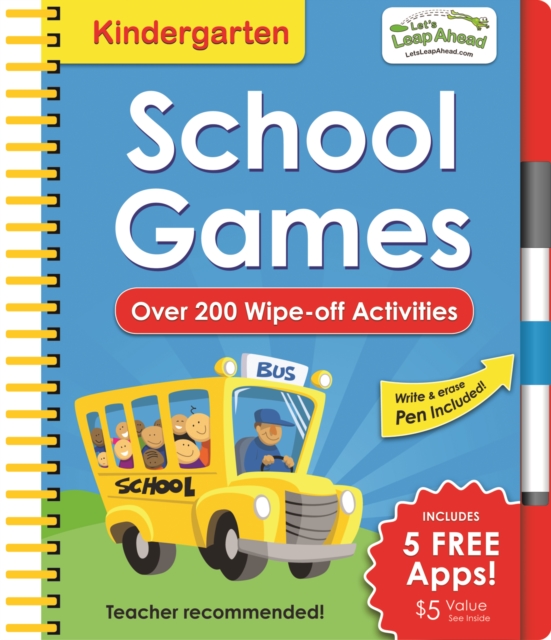 Let's Leap Ahead Kindergarten School Games, Spiral bound Book