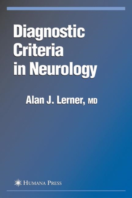 Diagnostic Criteria in Neurology, Paperback / softback Book