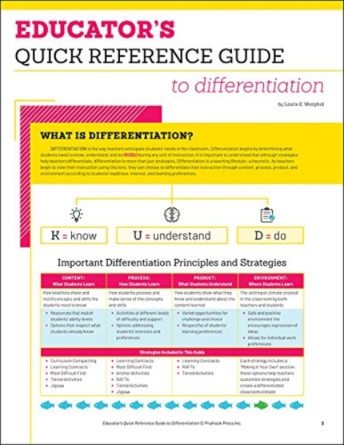 Educator's Quick Reference Guide to Differentiation, Paperback / softback Book