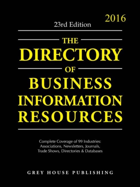 Directory of Business Information Resources, 2016, Paperback / softback Book