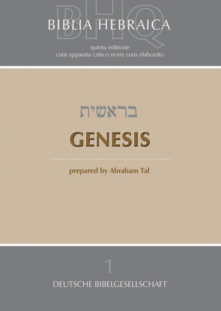 Biblia Hebraica Quinta : Genesis, Paperback / softback Book