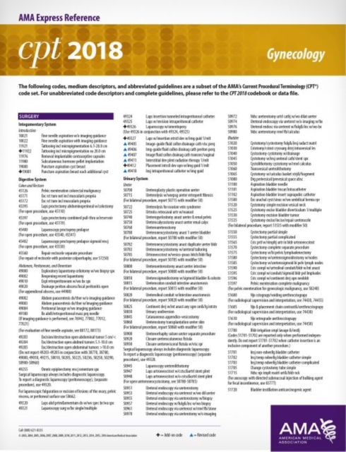 CPT (R) 2018 Express Reference Coding Cards: Gynecology, Cards Book