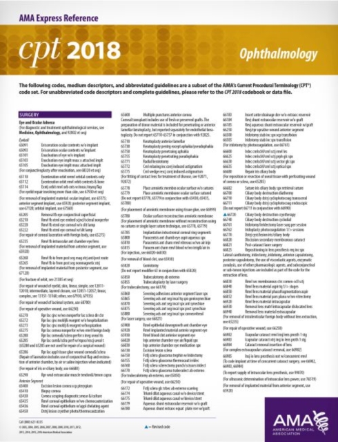 CPT (R) 2018 Express Reference Coding Cards: Ophthalmology, Cards Book
