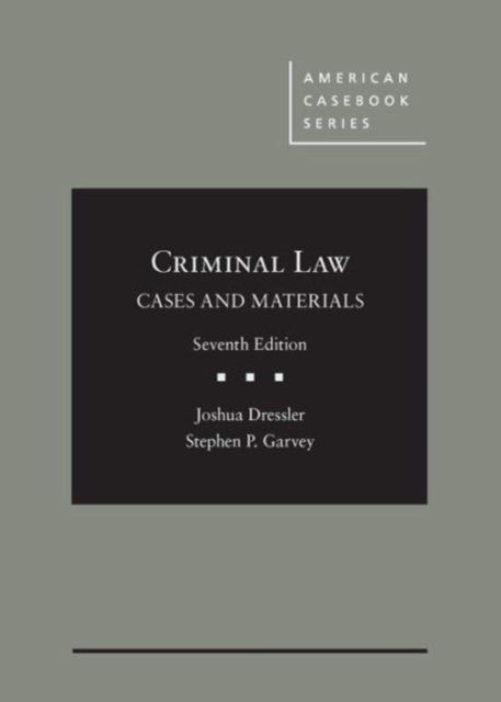 Cases and Materials on Criminal Law, Hardback Book