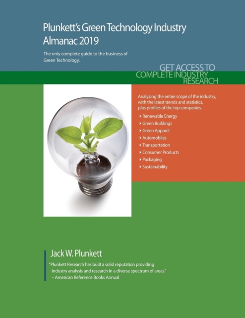 Plunkett's Green Technology Industry Almanac 2019, Paperback / softback Book