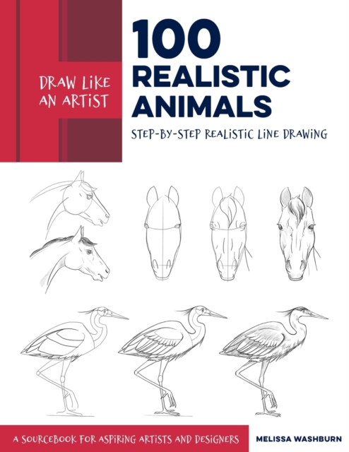 Draw Like an Artist: 100 Realistic Animals : Step-by-Step Realistic Line Drawing  **A Sourcebook for Aspiring Artists and Designers Volume 3, Paperback / softback Book