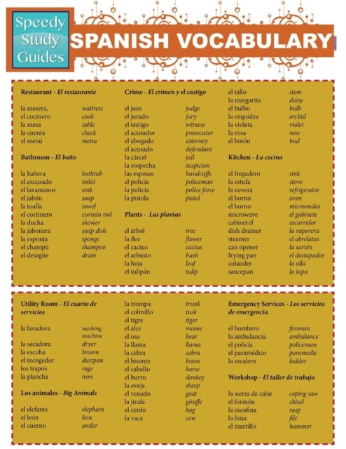 Spanish Vocabulary (Speedy Study Guides : Academic), Paperback / softback Book