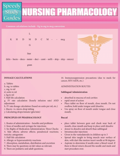 Nursing Pharmacology (Speedy Study Guides : Academic), Paperback / softback Book