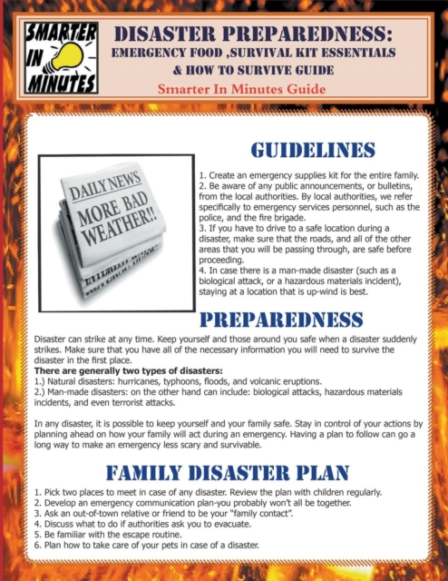 Disaster Preparedness : Emergency Food, Survival Kit Essentials & How to Survive Guide, Paperback / softback Book