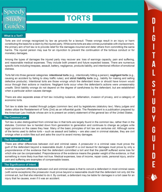 Torts (Speedy Study Guides), PDF eBook
