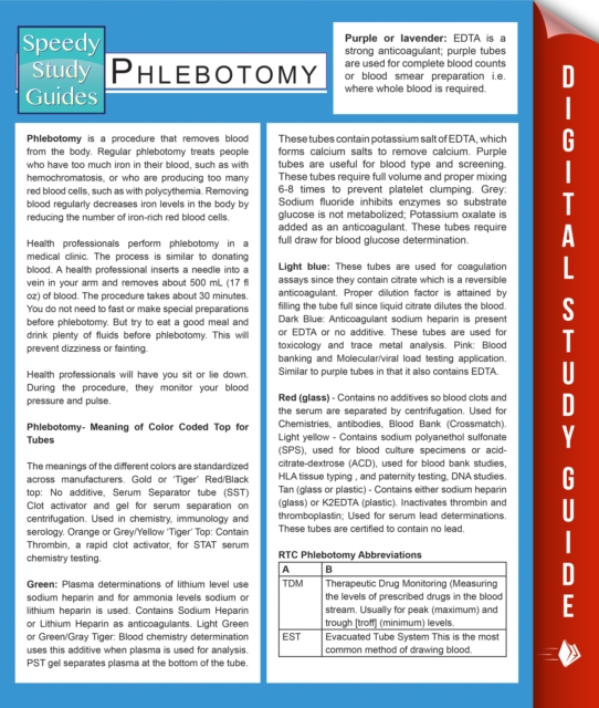Phlebotomy (Speedy Study Guides), PDF eBook