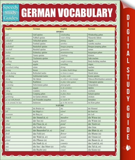 German Vocabulary (Speedy Study Guides), PDF eBook