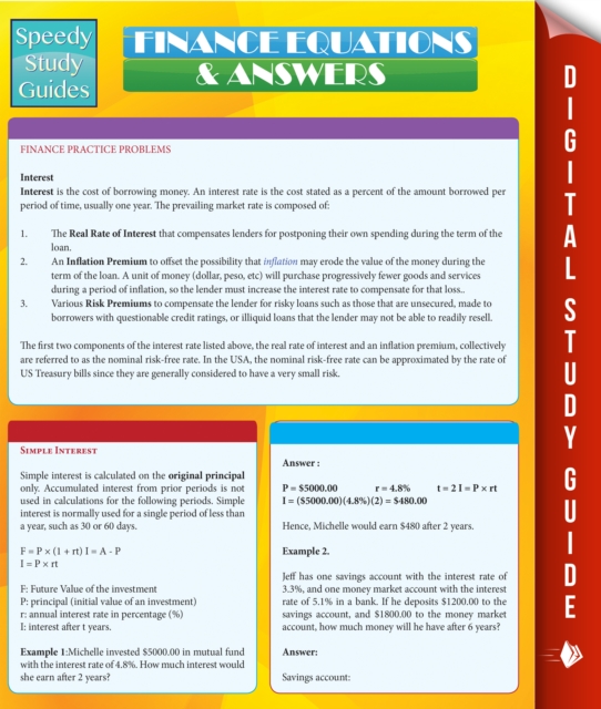 Finance Equations & Answers (Speedy Study Guides), PDF eBook