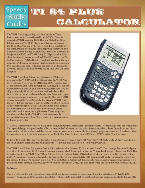 Ti-84 Plus Calculator, Paperback / softback Book
