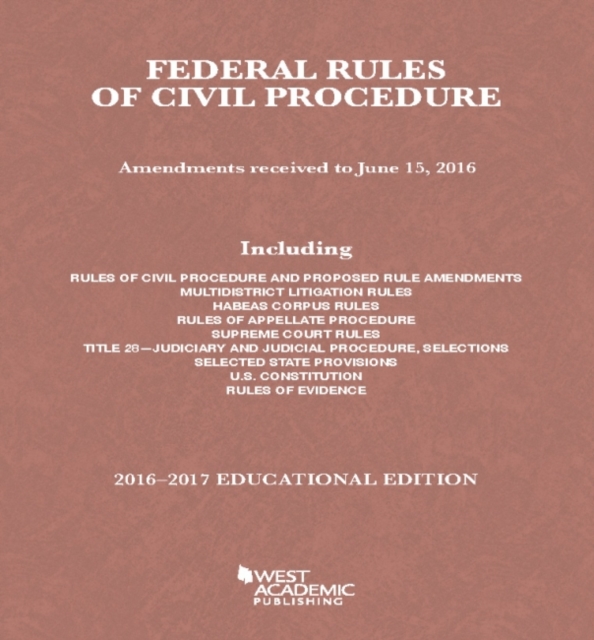Federal Rules of Civil Procedure, Paperback / softback Book