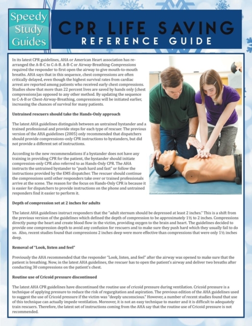 CPR Lifesaving Reference Guide (Speedy Study Guide), Paperback / softback Book