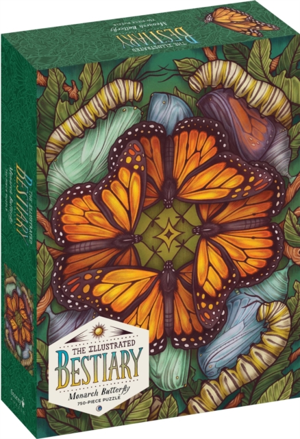 The Illustrated Bestiary Puzzle: Monarch Butterfly (750 pieces), Multiple-component retail product Book
