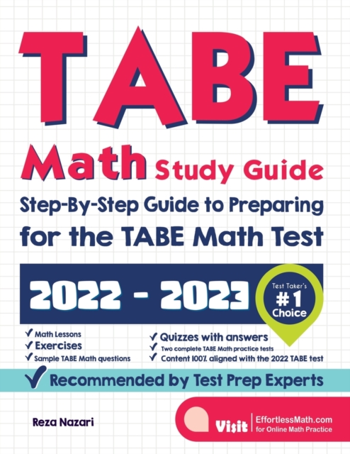 TABE Math Study Guide : Step-By-Step Guide to Preparing for the TABE Math Test, Paperback / softback Book