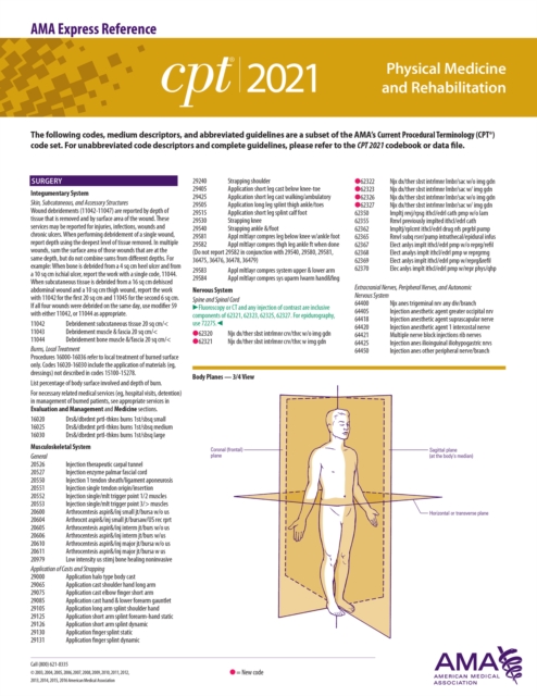 CPT 2021 Express Reference Coding Card: Physical Medicine and Rehabilitation, PDF eBook