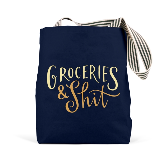 Em & Friends Groceries & Shit (Navy) Tote Bags, Tote bag Book