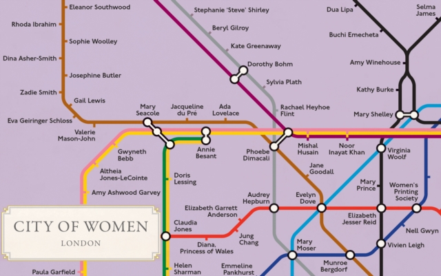 City of Women London Tube Wall Map (A2, 16.5 x 23.4 Inches), Sheet map, rolled Book