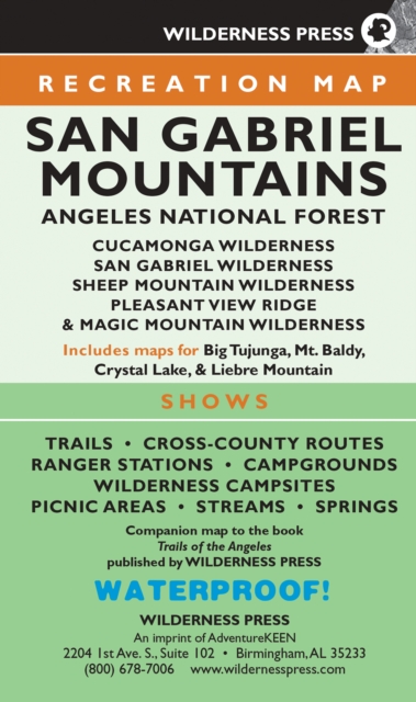 MAP San Gabriel Mountains : Recreation Map, Sheet map, folded Book