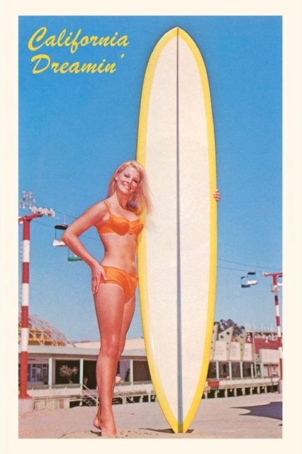 The Vintage Journal Blonde Woman with Tall Surfboard, California, Paperback / softback Book