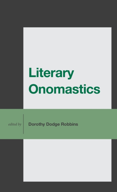 Literary Onomastics, Hardback Book