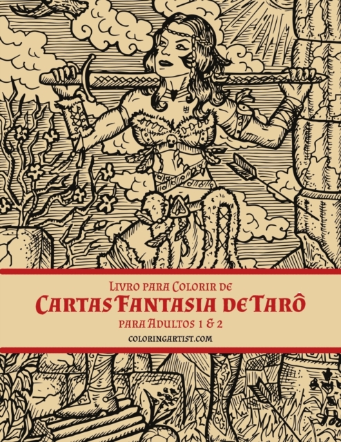 Livro para Colorir de Cartas Fantasia de Taro para Adultos 1 & 2, Paperback / softback Book