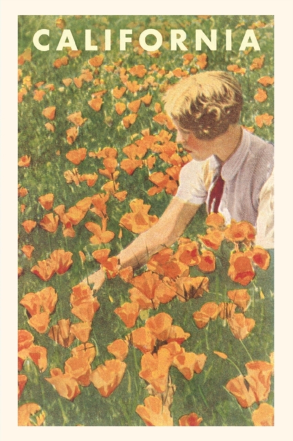 Vintage Journal Woman sitting in Field of California Poppies, Paperback / softback Book