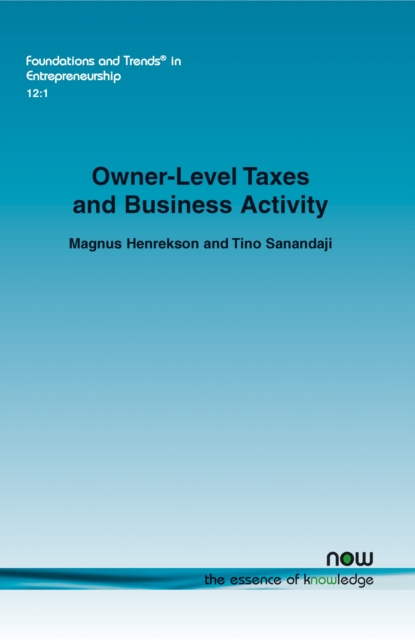 Owner-Level Taxes and Business Activity, Paperback / softback Book