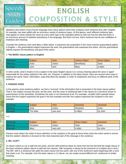English Composition & Style (Speedy Study Guides), Paperback / softback Book