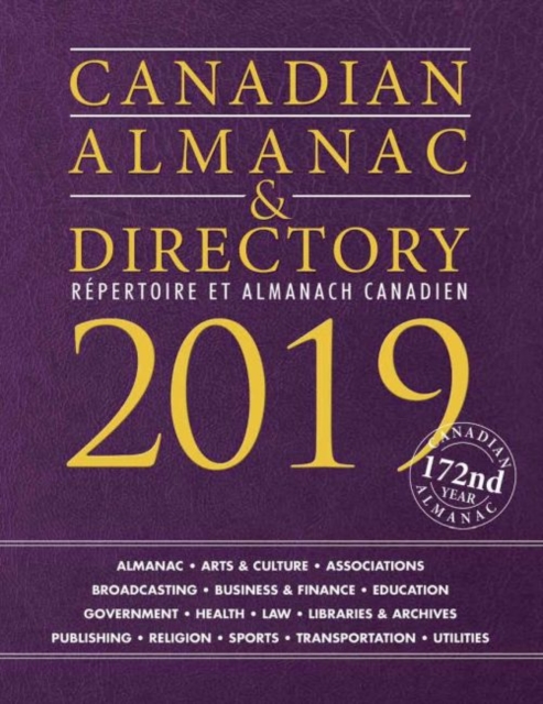 Canadian Almanac & Directory, 2019, Hardback Book