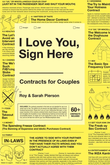 I Love You, Sign Here : Contracts for Couples, Paperback / softback Book