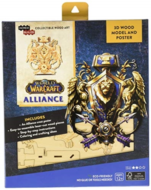 IncrediBuilds: World of Warcraft: Alliance 3D Wood Model and Poster, Kit Book