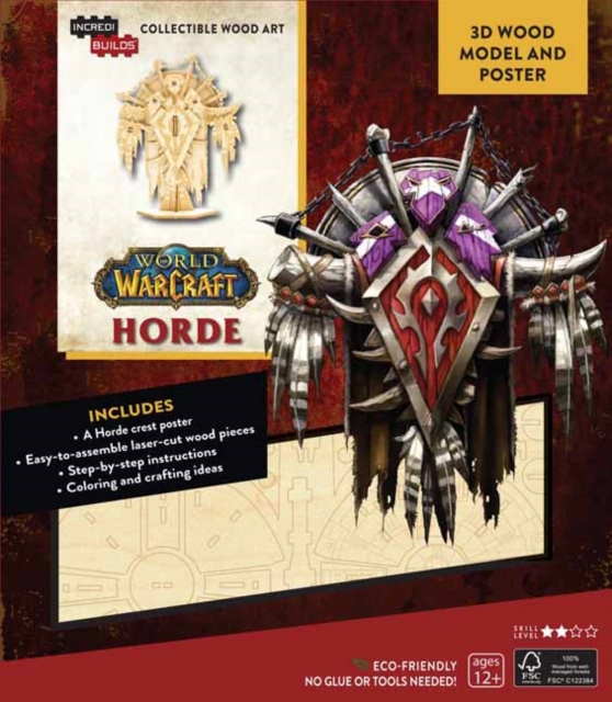 IncrediBuilds: World of Warcraft: Horde 3D Wood Model and Poster, Kit Book