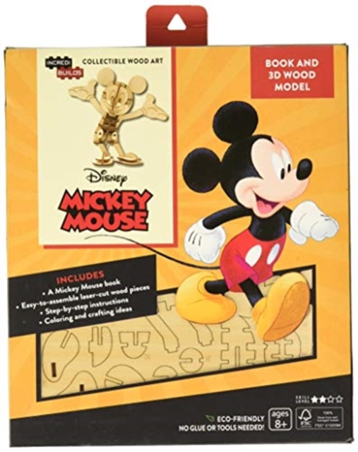 IncrediBuilds: Walt Disney: Mickey Mouse 3D Wood Model and Book, Kit Book