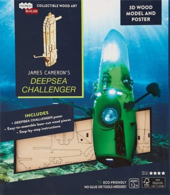 Incredibuilds: James Cameron's Deepsea Challenger 3D Wood Model and Poster, Kit Book