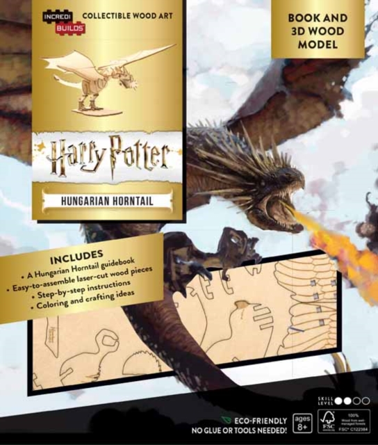IncrediBuilds: Harry Potter: Hungarian Horntail Book and 3D Wood Model : A Behind-the-Scenes Guide to the Dragons of the Wizarding World, Kit Book