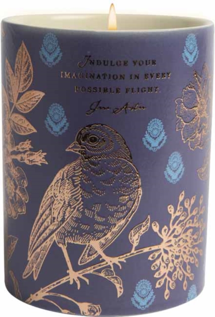 Jane Austen: Indulge Your Imagination Scented Candle (8.5 oz.) : [Dark Blue Bird] [Ceramic], Miscellaneous print Book