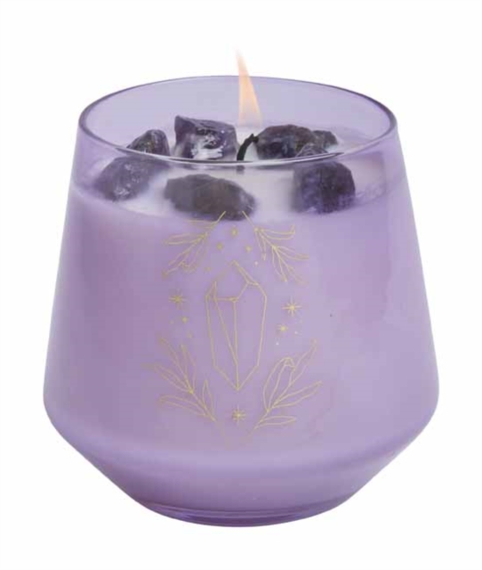 Amethyst Crystal Healing Scented Glass Candle, Other printed item Book