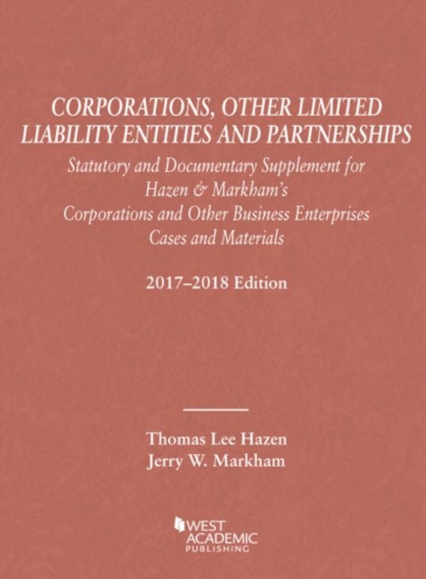 Corporations, Other Limited Liability Entities Partnerships, Statutory Documentary Supplement, Paperback / softback Book