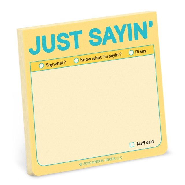 Knock Knock Just Sayin’ Sticky Note (Pastel Edition), Other printed item Book