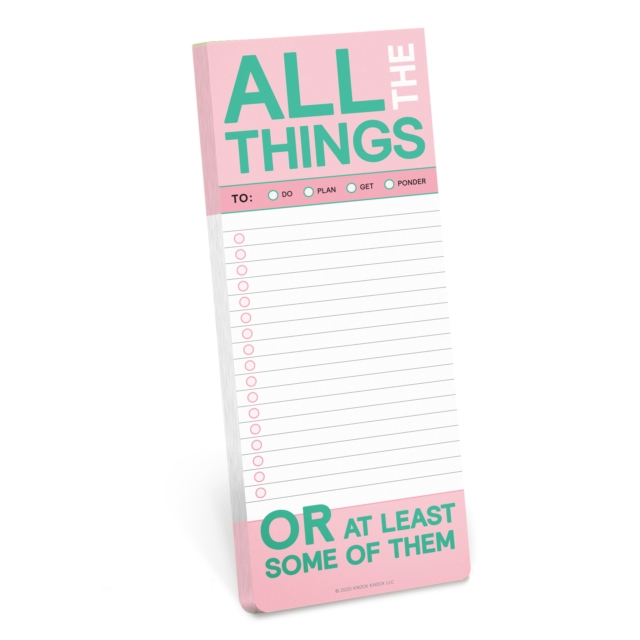 Knock Knock All The Things Make-a-List Pads, Other printed item Book