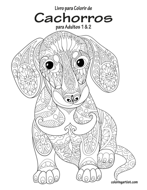 Livro para Colorir de Cachorros para Adultos 1 & 2, Paperback / softback Book