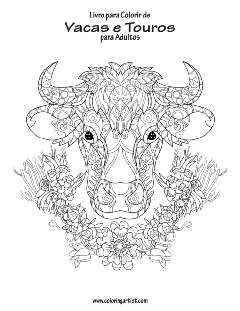 Livro para Colorir de Vacas e Touros para Adultos, Paperback / softback Book
