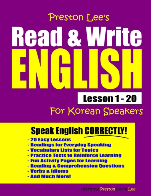 Preston Lee's Read & Write English Lesson 1 - 20 For Korean Speakers, Paperback / softback Book